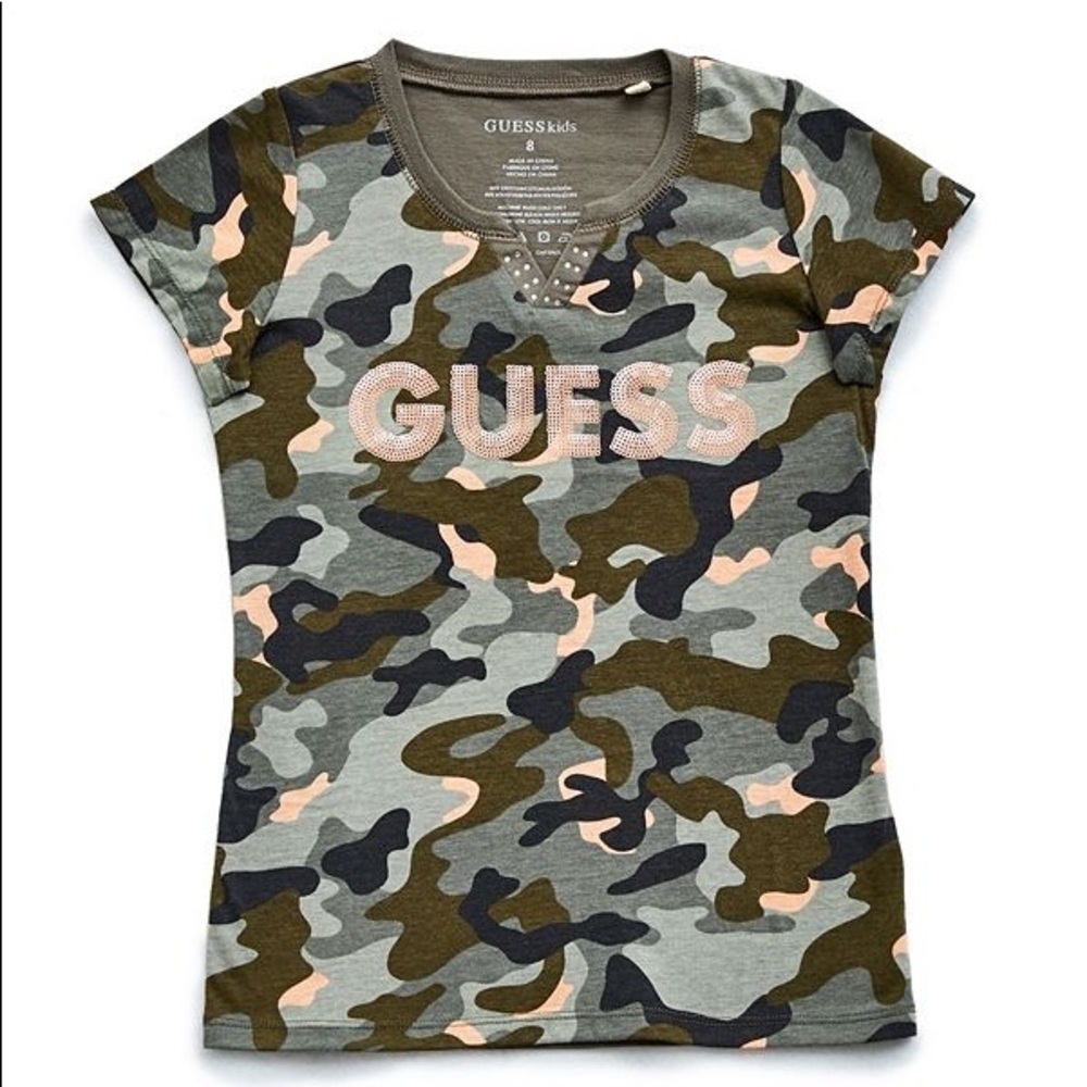 Girls camo guess shirt